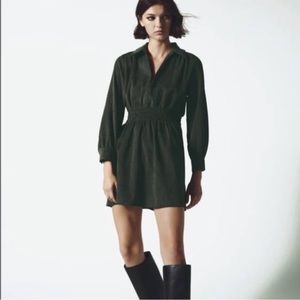 ZARA Green Corduroy Dress